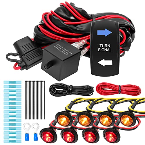 MAIMEIMI UTV Turn Signal Kit with Turn Signal Rocker Switch, ATV Street Legal Kit Compatible for Polaris RZR Ranger Turbo Can-am(Blue Backlight) - Image 1