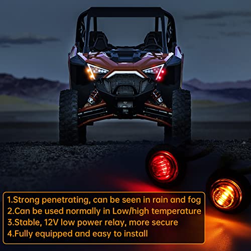 MAIMEIMI UTV Turn Signal Kit with Turn Signal Rocker Switch, ATV Street Legal Kit Compatible for Polaris RZR Ranger Turbo Can-am(Blue Backlight) - Image 2