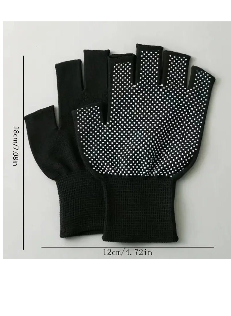 PAMEER 1-Pair Fingerless Gloves, Half Finger Non-slip Breathable Work Gloves, Mens Mittens Gloves, Outdoor Fishing Exercise Driving Cycling Workout Yoga Gloves Fingerless Gloves for Women Men. - Image 2