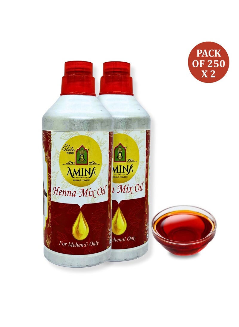 Amina Henna Mahendi Mix Oil (Nilgiri oil, Saniya oil, Mysore Suratiya Oil & Rosha Oil ) For Making Mahendi cones Dark Color - (250 ml x Pack Of 2) - Image 4