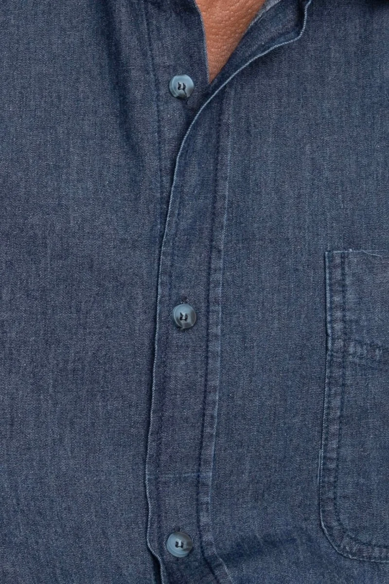 تودورس Relax Fit Denim Single Pocket Men's Shirt - 10