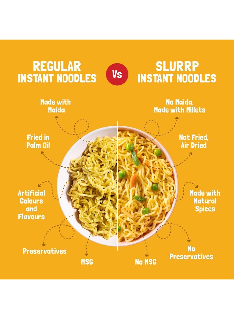 Slurrp Farm Instant Noodles Magic Masala Not Fried Millet Noodles 57g pack of 4 - Image 2