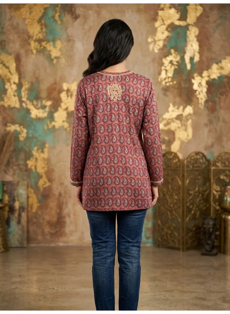 Alaya Hand Embroidered Chikankari Chiffon Kurti-ALFCRK115