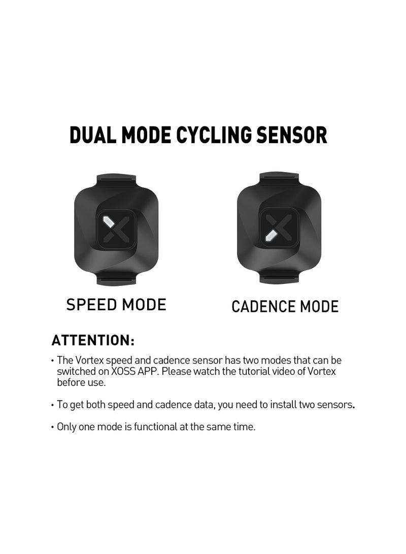 SOLARAE مستشعر السرعة/التردد ANT+، بلوتوث 4.0، كمبيوتر دراجة لاسلكي داخلي وخارجي IPX7 بنمطين، مستشعر RPM لدراجة الطريق، دراجة سبينينغ، MTB، متوافق مع Wahoo Fitness Zwift Strava - Image 2