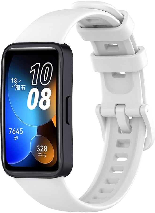 XICEN - XICEN Replacement Strap Compatible for Honor Band 8 Huawei Band 8 Silicone Waterproof Smart Watch Band (white) - Image 1