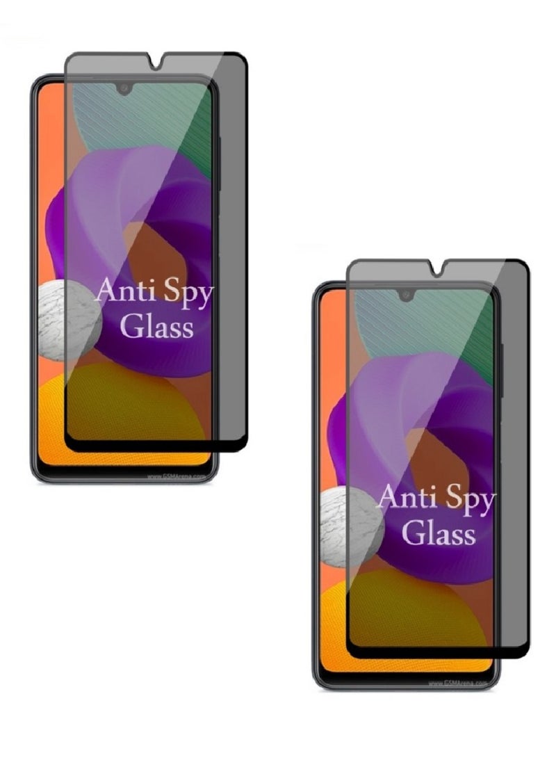 Super 2 Pieces Tempered Glass Screen Protector Anti-Spy Privacy Designed For Samsung Galaxy M22 Full Screen Coverage And Bubble Free - Image 1