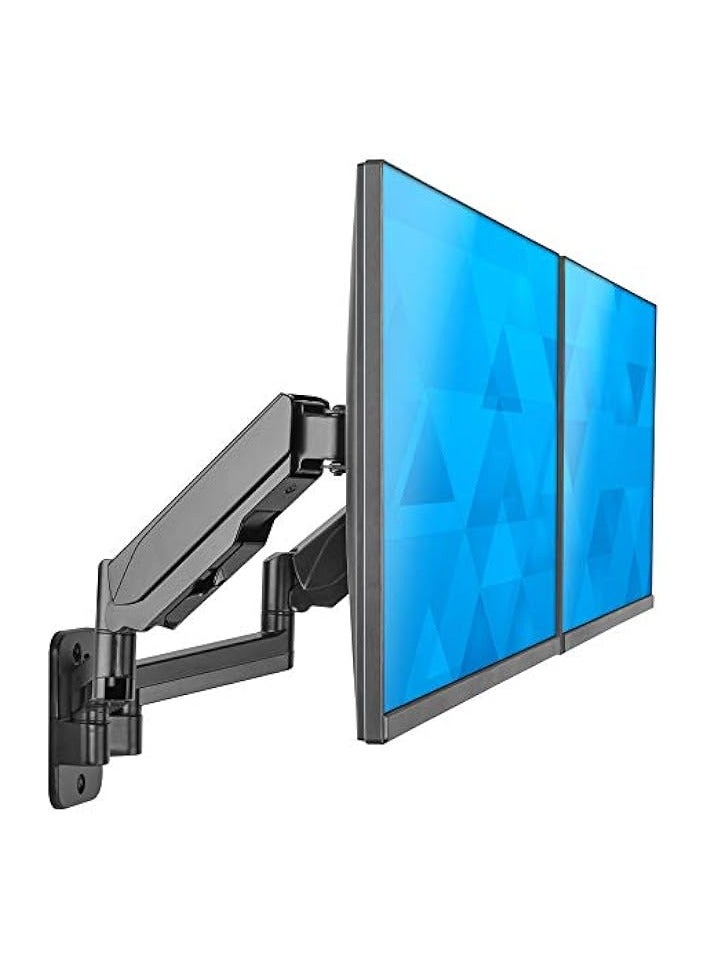 erorex Dual Monitor Wall Mount Bracket - Double Computer Monitor Wall Mount With Two Height Adjustable Full Motion Arms Tilt up to 17" - 32" Inch Screens with 75, 100 VESA Patterns, 19.8 Lb Per Arm - Image 2