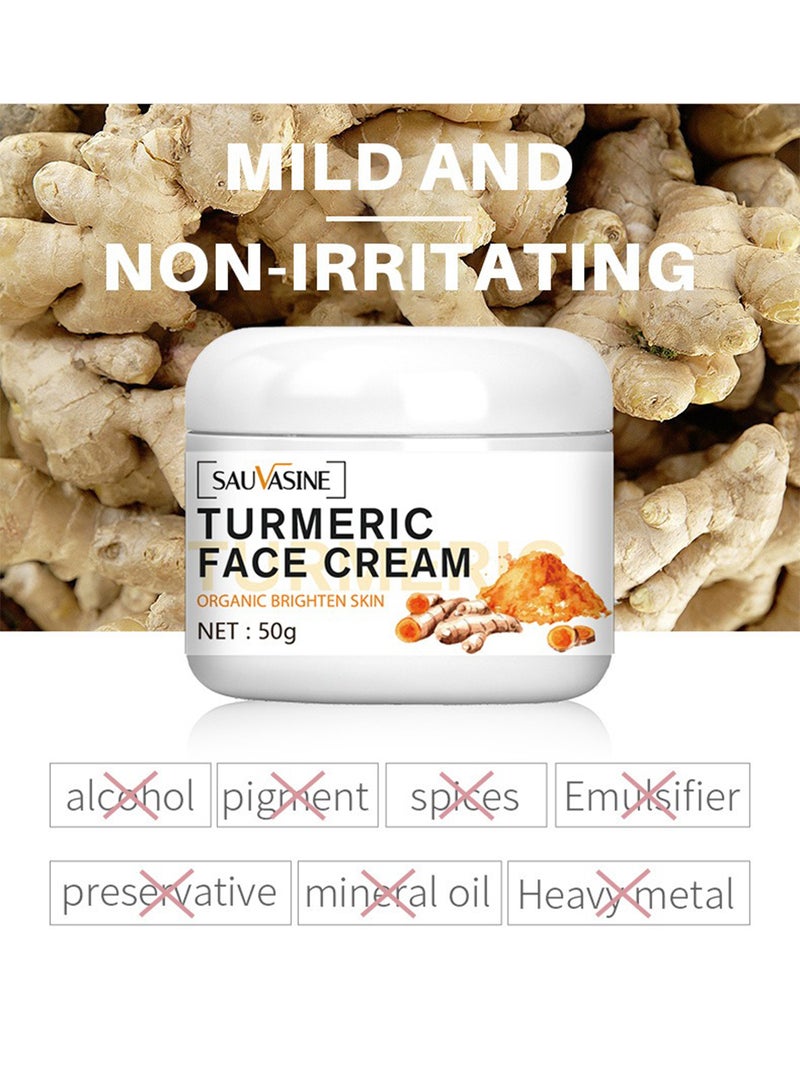 SAUVASINE Turmeric Face Cream for Face & Body, All Natural Brightening Facial Moisturizer, Hydrating Dark Spot Remover, Anti-Aging Face Repair Cream, Fights Acne, Evens Tone 50g  - Image 5