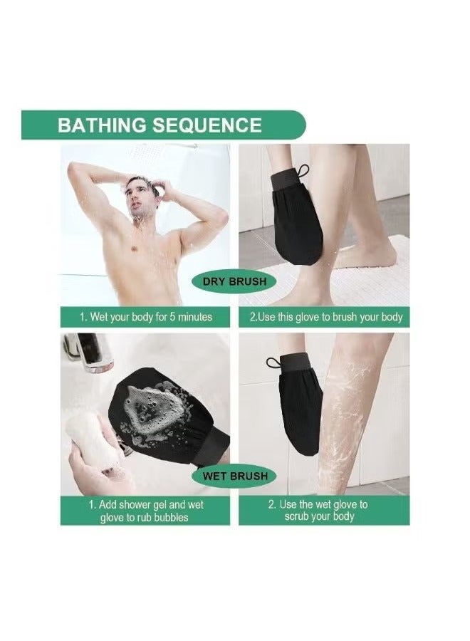 اترجسز 3 قطعة حرير طبيعيّ سحريّ جسم ينظّف فرك ويقشر حمام قفاز - Image 5