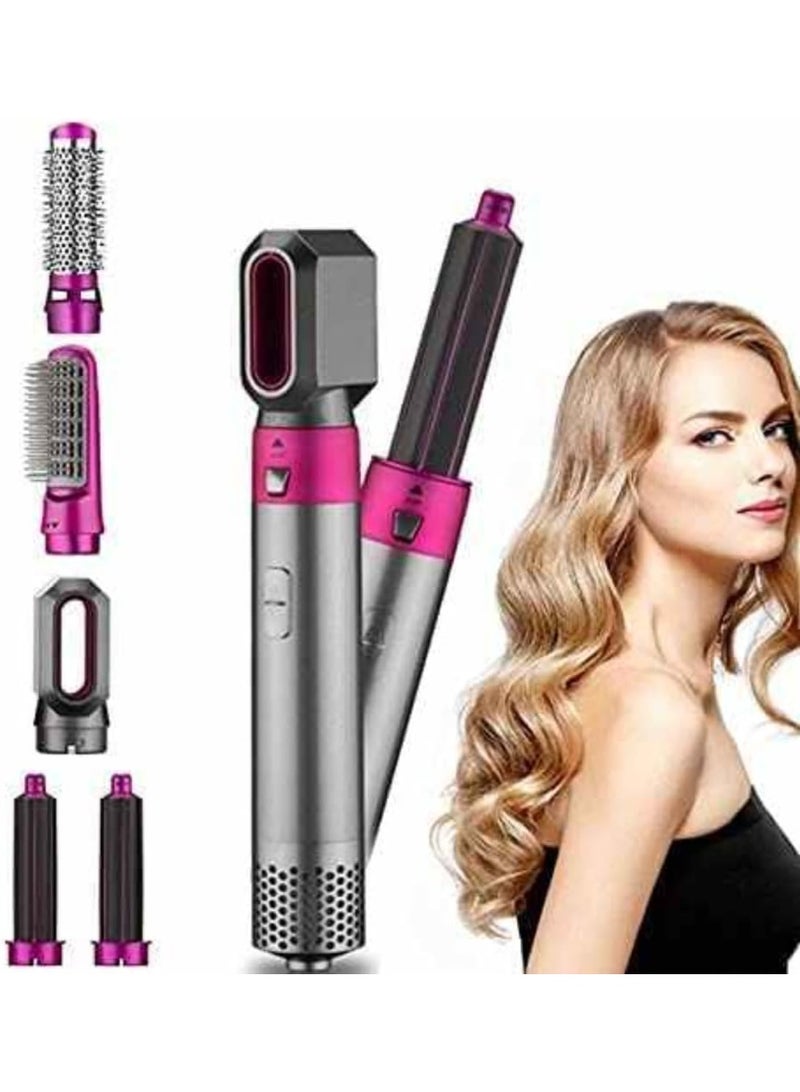 DubaiGallery Compact 5 In 1 Hot Air Styler Hair Tool Kit with Curling Barrel, Round Brush and Straightening Attachments, Quick Heat Up and Powerful Airflow for Easy Styling and Long Lasting Results - Image 2