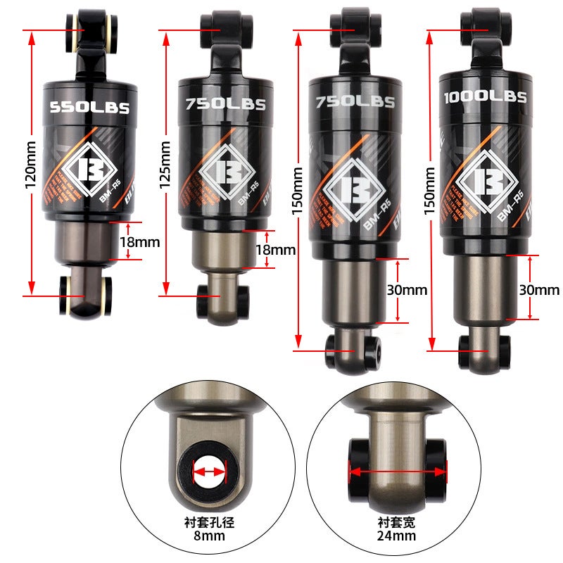 ] Mountain Soft Tail Bicycle Rear Liner Oil Pressure Shock Absorber Folding Scooter Oil Spring Shock Absorber - Image 3