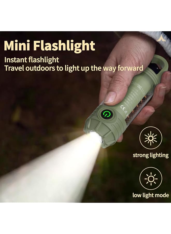 Keychain Flashlight Mini LED Light Portable Super Bright LED Flashlights Portable Pocket Waterproof Handheld Flash Lights for Camping Outdoor Emergency and Daily Use (Green) - Image 2