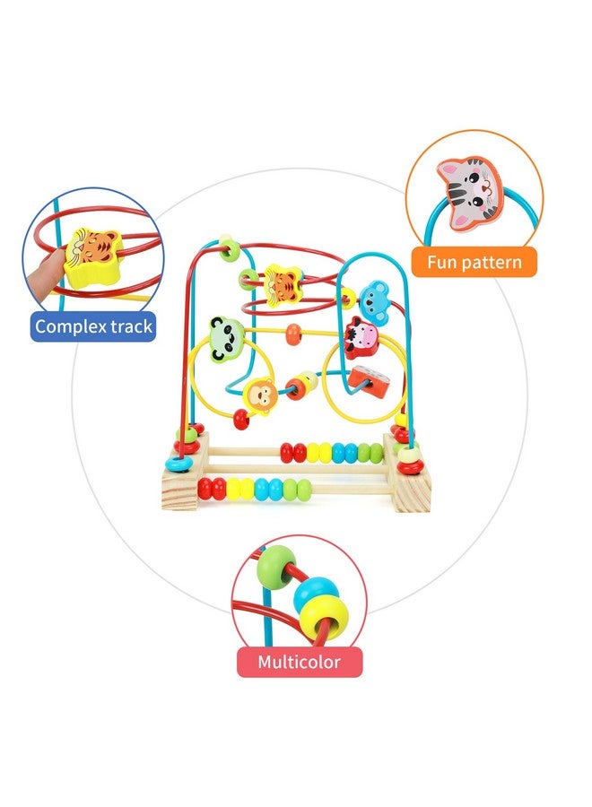 QZMTOY Bead Maze Toy For Toddlers Wooden Bead Toys Colorful Roller Coaster Preschool Educational Toys For Kids Classic Birthdday Gift For Toddlers Baby Infant Boys Girls… - Image 2