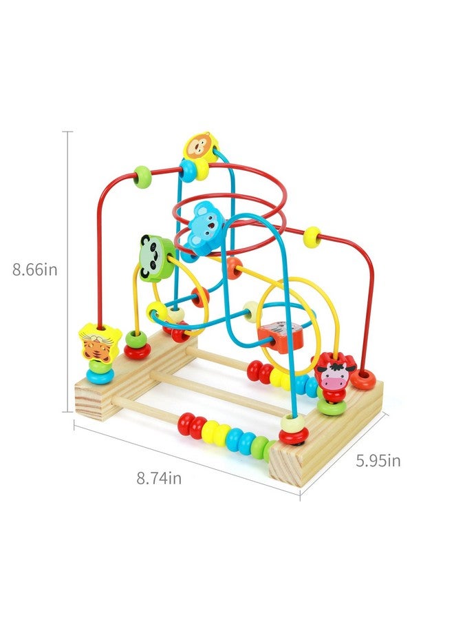 QZMTOY Bead Maze Toy For Toddlers Wooden Bead Toys Colorful Roller Coaster Preschool Educational Toys For Kids Classic Birthdday Gift For Toddlers Baby Infant Boys Girls… - Image 3