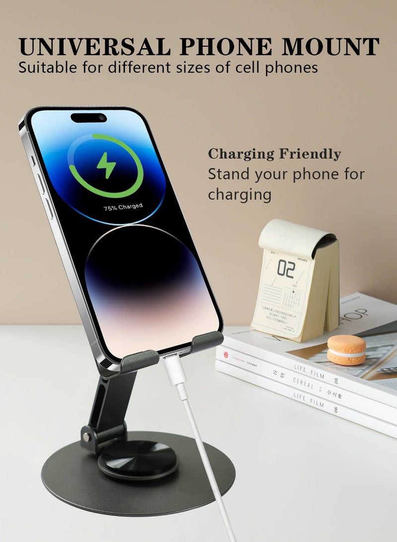 ميشيدا حامل للهاتف الخلوي القابل للطي ، حامل هاتف مكتبي 360 درجة ، حامل هاتف قابل للتعديل متعدد الأنجل لمكتب مكتب حامل المكتب متوافق مع جميع الهواتف وأجهزة الأجهزة اللوحية (الشريط) - Image 4