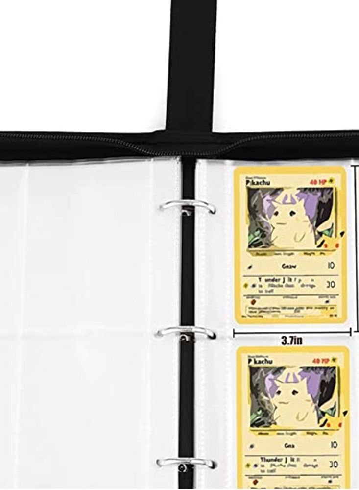 Trading Card Book Binder Holder,Carrying Collectors Album Compatible with Pokemon Cards,Holds Up to 400 Pockets Sleeve 50 Premium 4-Pocket Pages - Image 3