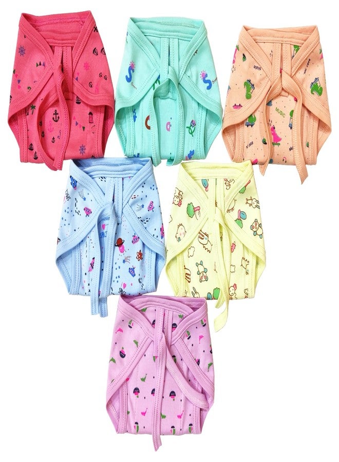 MURLI Cotton Cloth Hosiery Nappy/Diaper/Langot U Shaped Washable and Reusable for new born baby|Multicolor Extra Absorbent & Wide Cushion/Padding (0-6 Months) (Pack of 6 pcs.) - Image 3