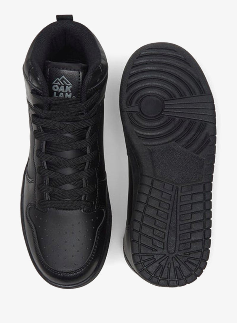 Oaklan by Shoexpress Women's Solid High Top Sneakers with Lace-Up Closure - Image 4