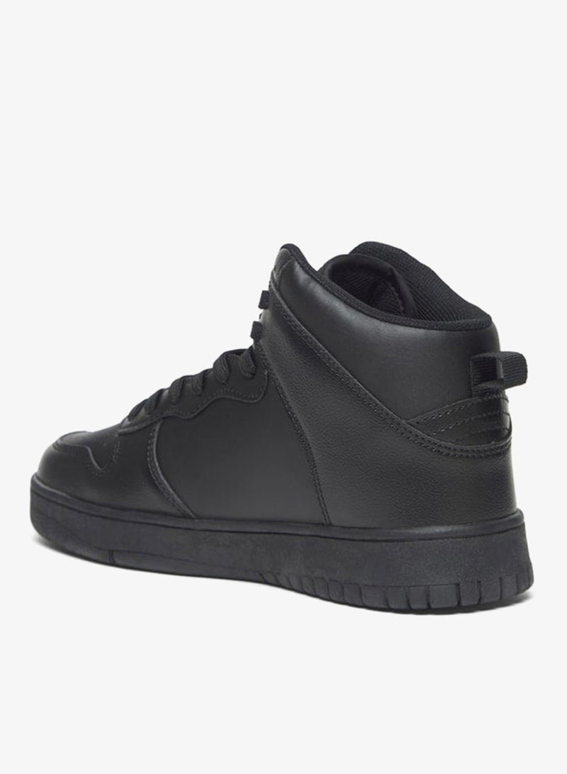 Oaklan by Shoexpress Women's Solid High Top Sneakers with Lace-Up Closure - Image 3