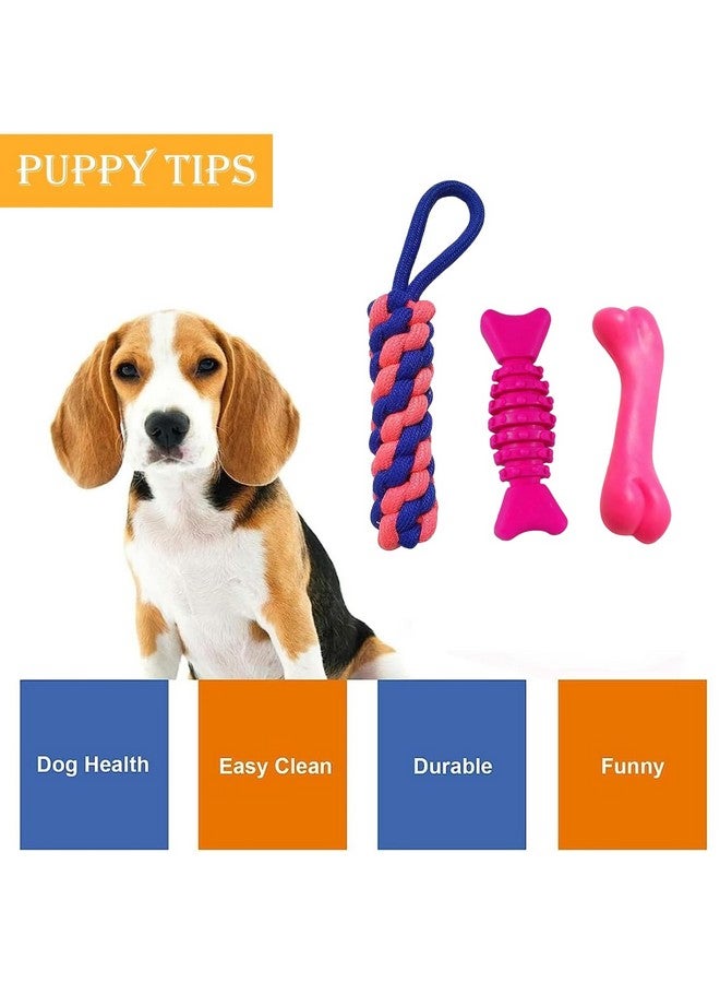 Emily Pets Puppies Teething Chew Toys For Boredom, Pet Dog Chew Toys With Rope Toys, Dog Squeaky Toy For Puppy And Small Dogs (Pack Of 3, Color May Vary) - Image 5