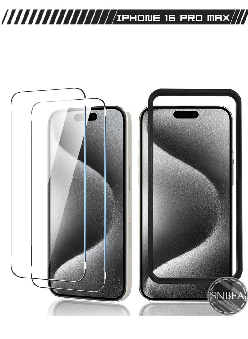 SNBFA اي فون 16 برو ماكس 6.9 بوصة شفافة ، خالية من الفقاعات ، سهلة التركيب أداة ، خفف من الزجاج فيلم - Image 1
