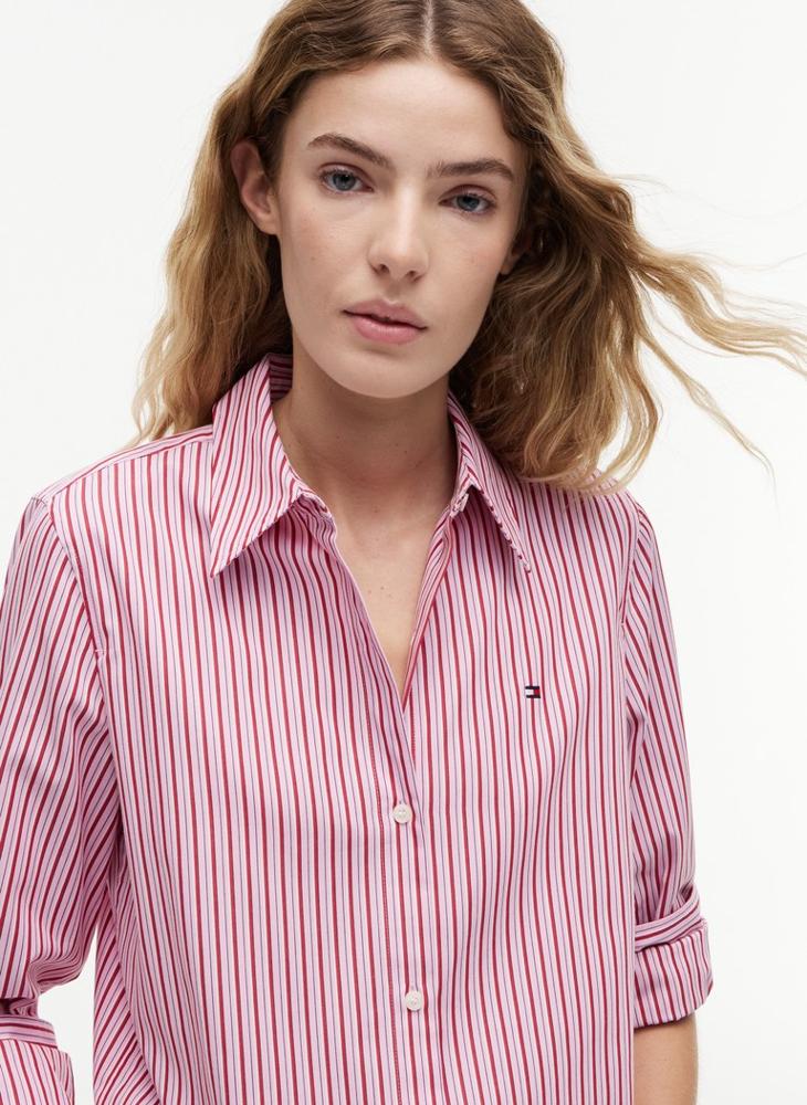 TOMMY HILFIGER Regular Fit Flag Embroidery Poplin Shirt - Image 3