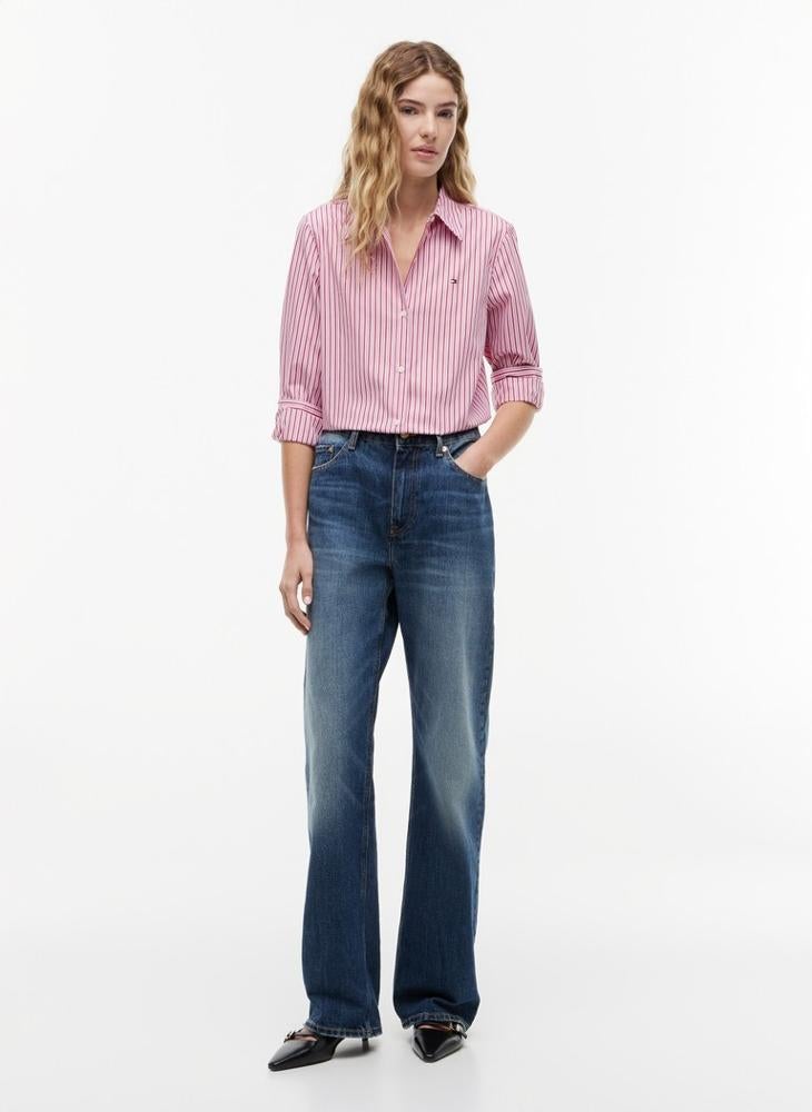 TOMMY HILFIGER Regular Fit Flag Embroidery Poplin Shirt - Image 4