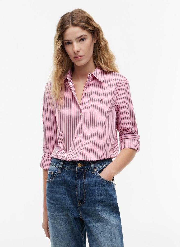 TOMMY HILFIGER Regular Fit Flag Embroidery Poplin Shirt - Image 1