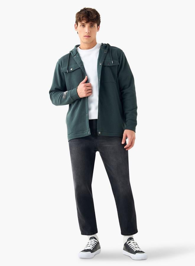 سبلاش فيڤ قميص بارز الملمس بجيوب على الصدر وقبعة - Image 2