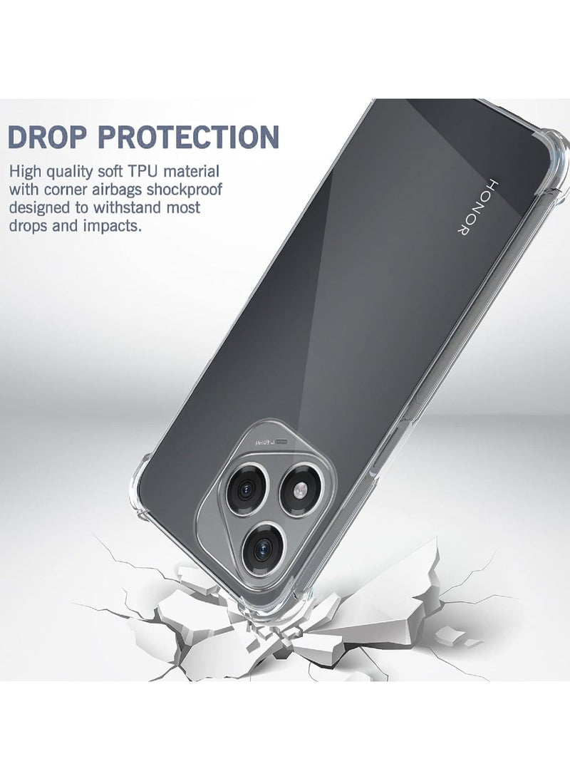General Transparent case compatible with the Honor 400 Lite, ultra-thin TPU transparent soft back cover with 4-corner shockproof airbag and camera lens protection  - Image 3