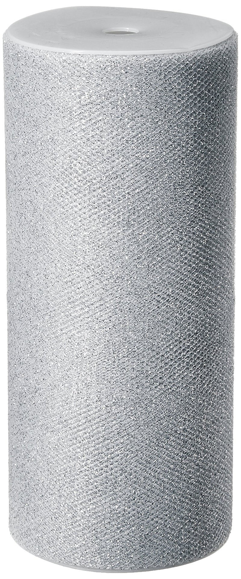 Berwick Offray Silver Sparkle Tulle by the Bolt 6 W 25 Yards