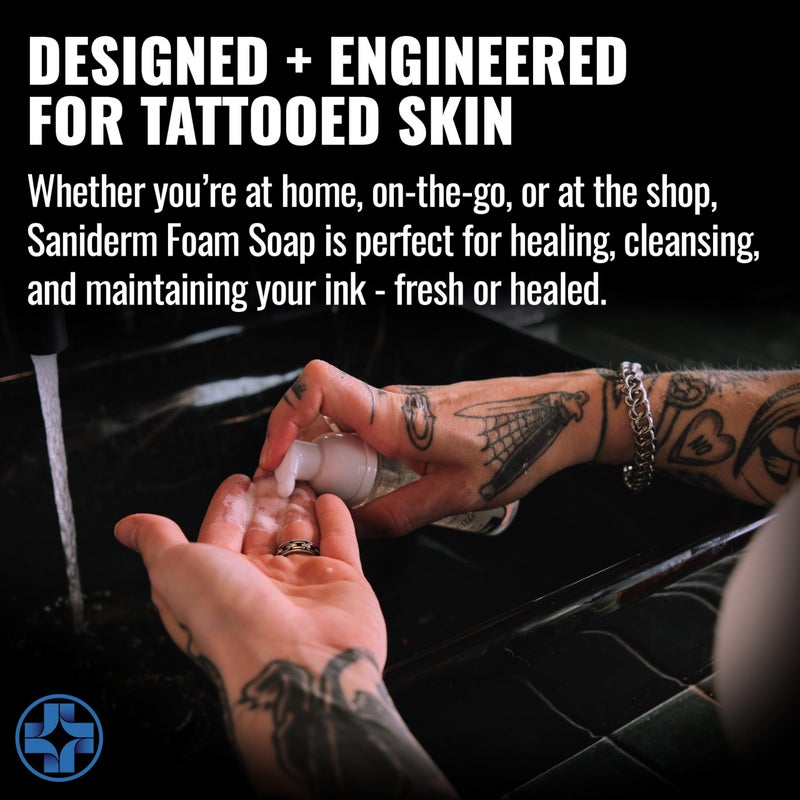 Saniderm Foaming Tattoo Soap (1.7oz Travel Size) â€“ Gentle Soap for Tattooed Skin, Infused with Antimicrobial Colloidal Silver, Aloe Vera, and Nourishing Sea Buckthorn Oil - Image 4