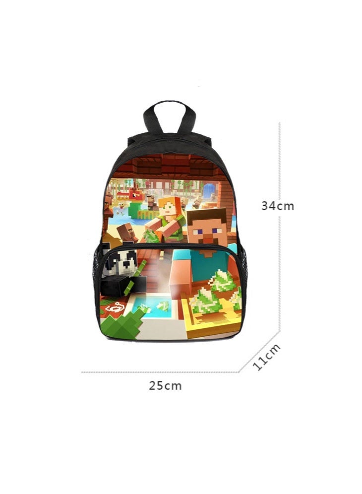 ماين كرافت على ظهره الحقائب المدرسية للمراهقين وطلاب المدارس الابتدائية الرجال والنساء الترفيه الرياضة الظهر - Image 2