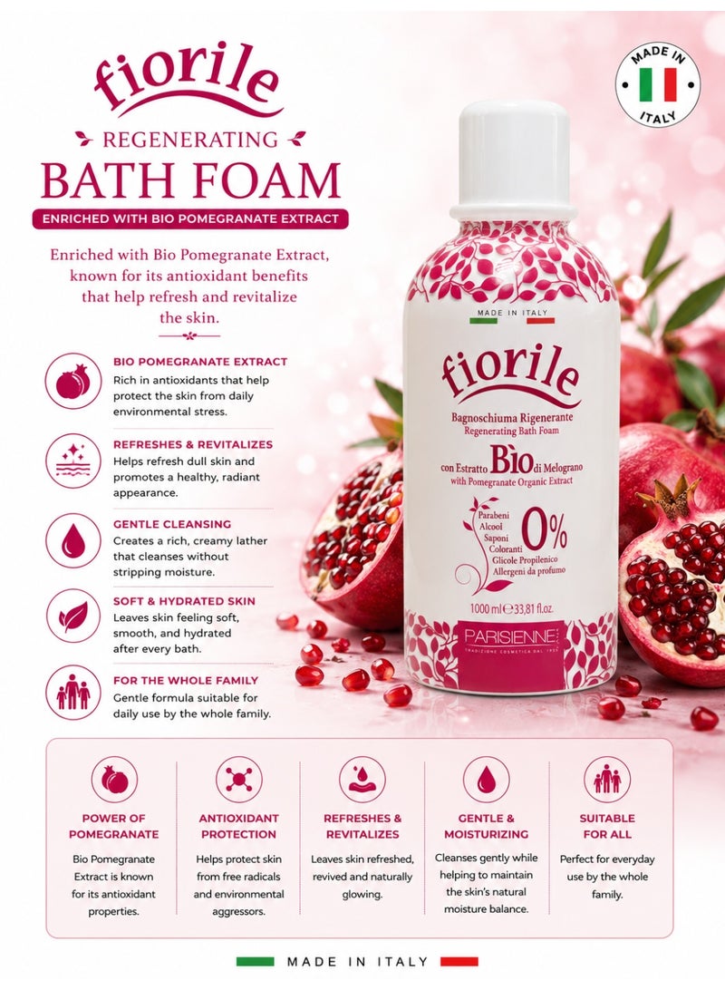 Fiorile Bath Foam Bio Pomegranate 1000ML | Nourishing & Moisturizing Bath Foam | Maintain Soft & Smooth Skin | Daily Use Body Cleanser - Image 2