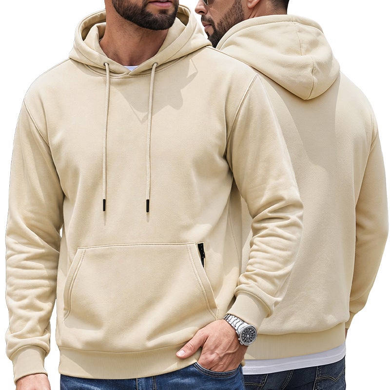 Men's Pullover Hooded Sweatshirt with Drawstring and Kangaroo Pocket - Image 4