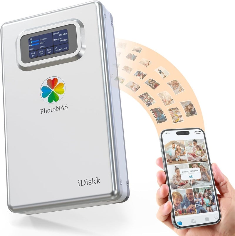 iDiskk 1TB Family & Personal NAS Photo Storage – Auto Backup Photos/Videos for iPhone, iPad, PC, Mac, Android, Real-Time Sync, for Shared & Personal Digital Storage - Image 1