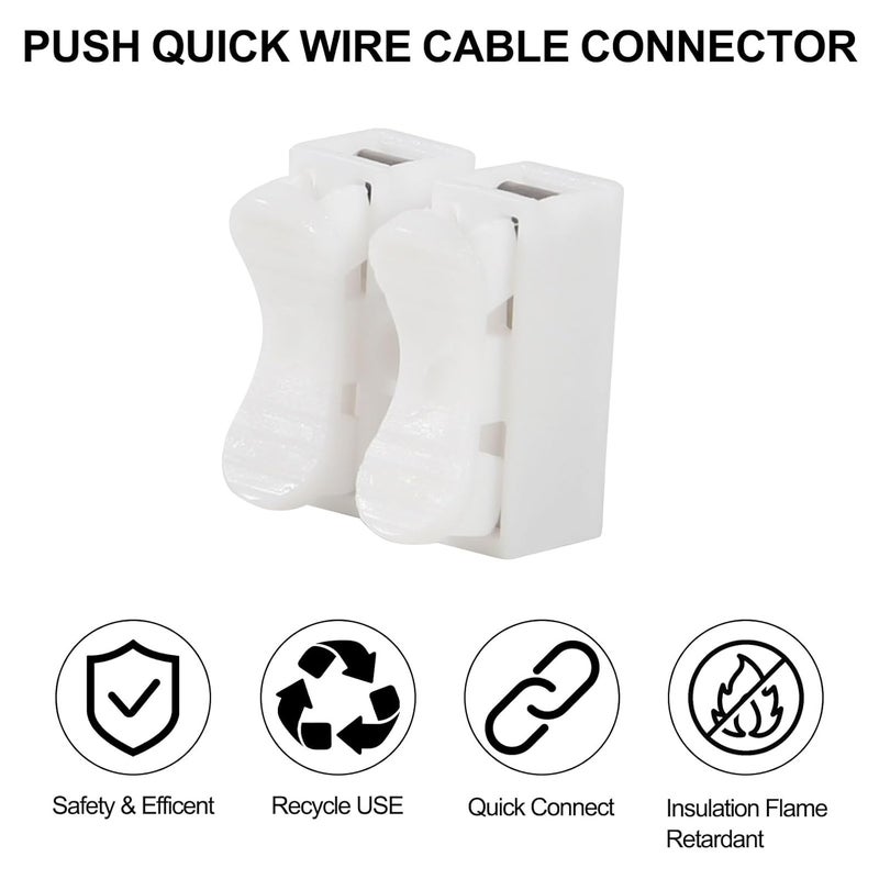 MELIFE 150PCS Push Quick Wire Cable Connector 10A 220V 2 Pin Spring Wire Connectors CH2 Electrical Cable Connectors Block for Lighting Electrical and Automotive Wiring Electricity - Image 2