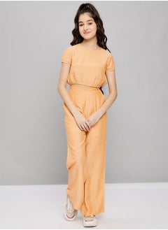Stylo Bug Puff Sleeves Crop Top and Straight Leg Pant Set by Styli  - Image 5