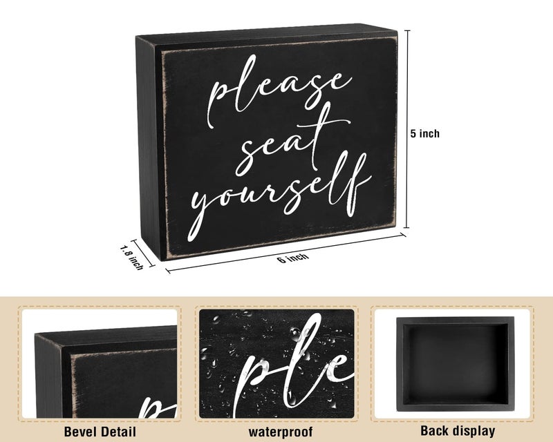 Pigort Funny Bathroom Sign Please Seat Yourself Inset Bathroom Home D?cor Sign 5x6inch - Image 2