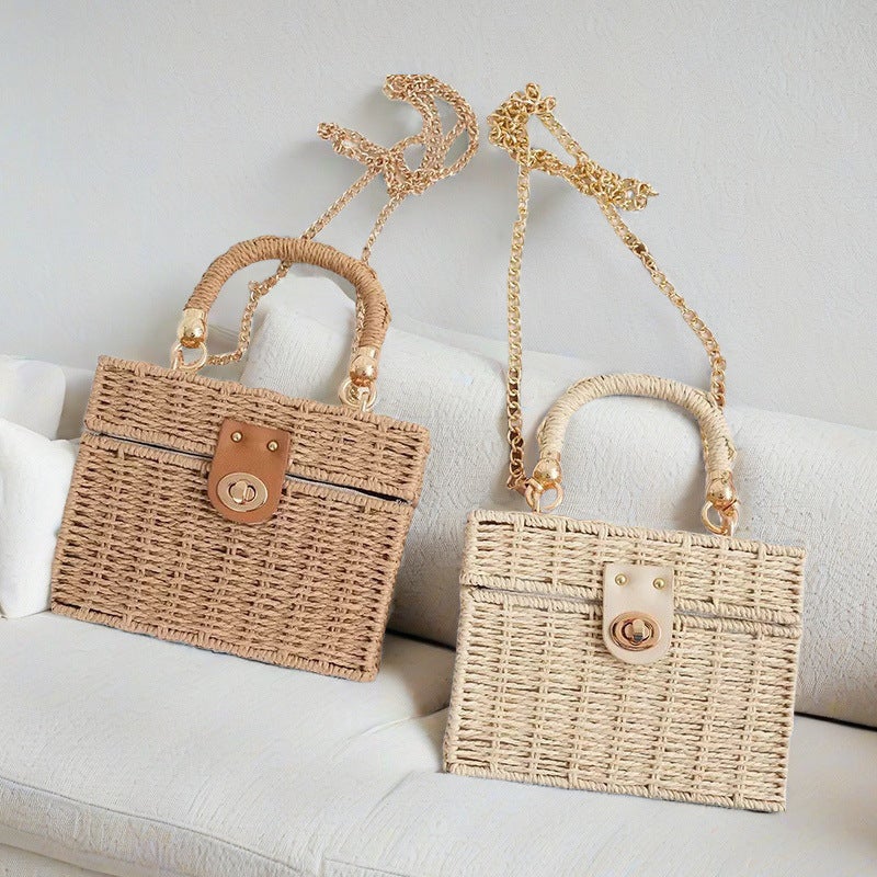Korean Style Straw Woven Shoulder Bag for Women - Image 2