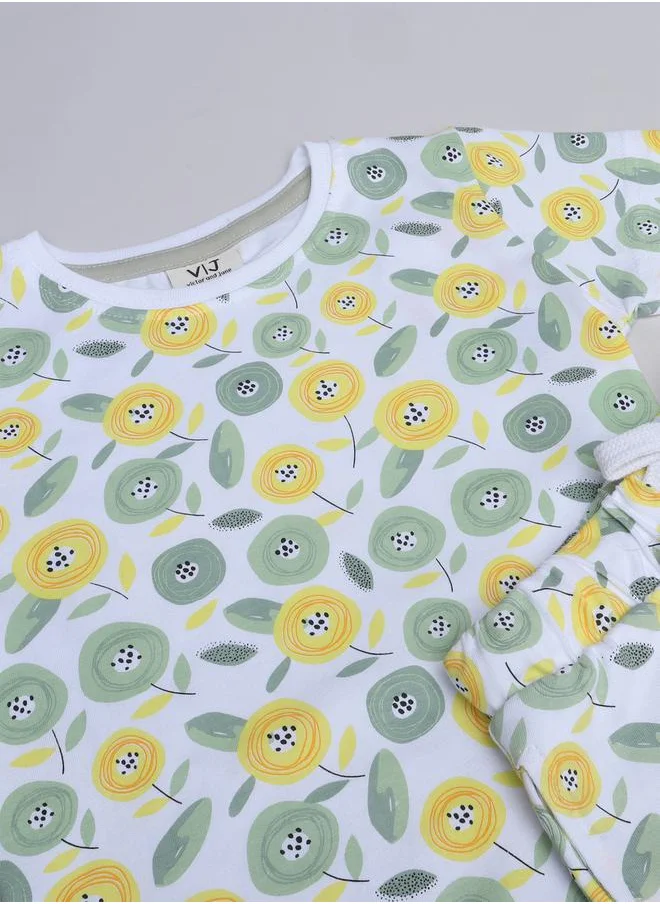 victor and jane All-Over Printed Cotton T-Shirt and Shorts Set