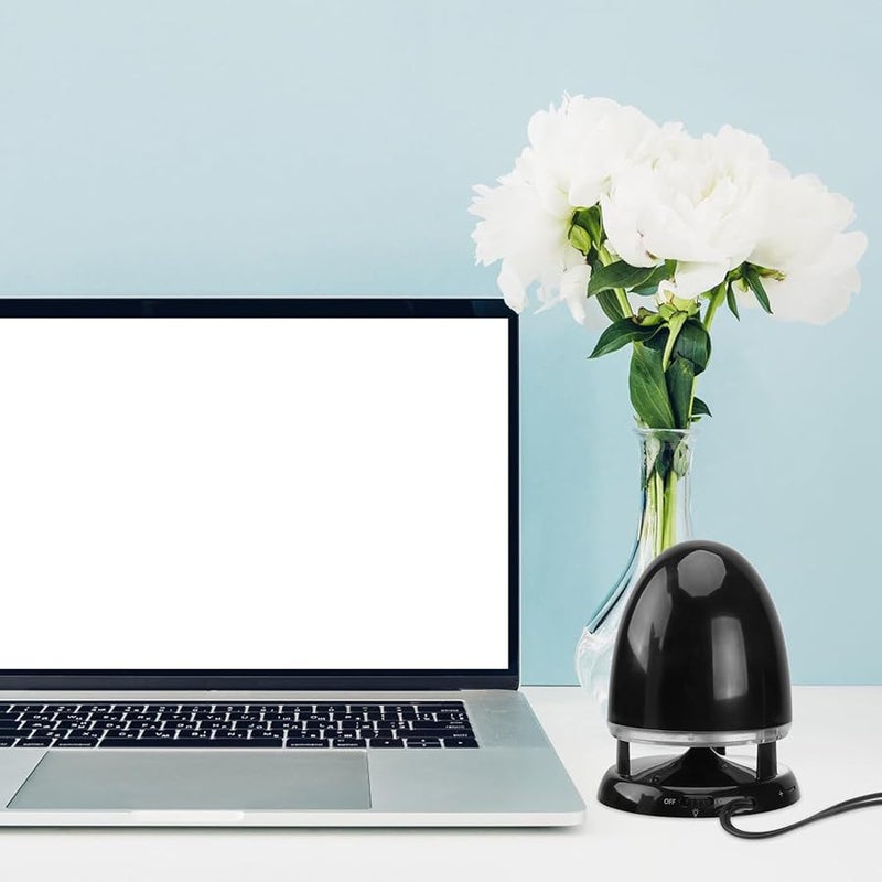 Portable Mini Speaker with LED Light USB Powered Multimedia Bass for Laptop Computer Black Blue - Image 4