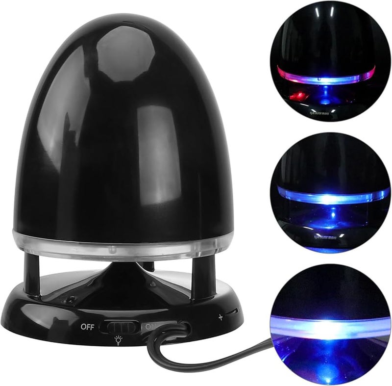 Portable Mini Speaker with LED Light USB Powered Multimedia Bass for Laptop Computer Black Blue - Image 5