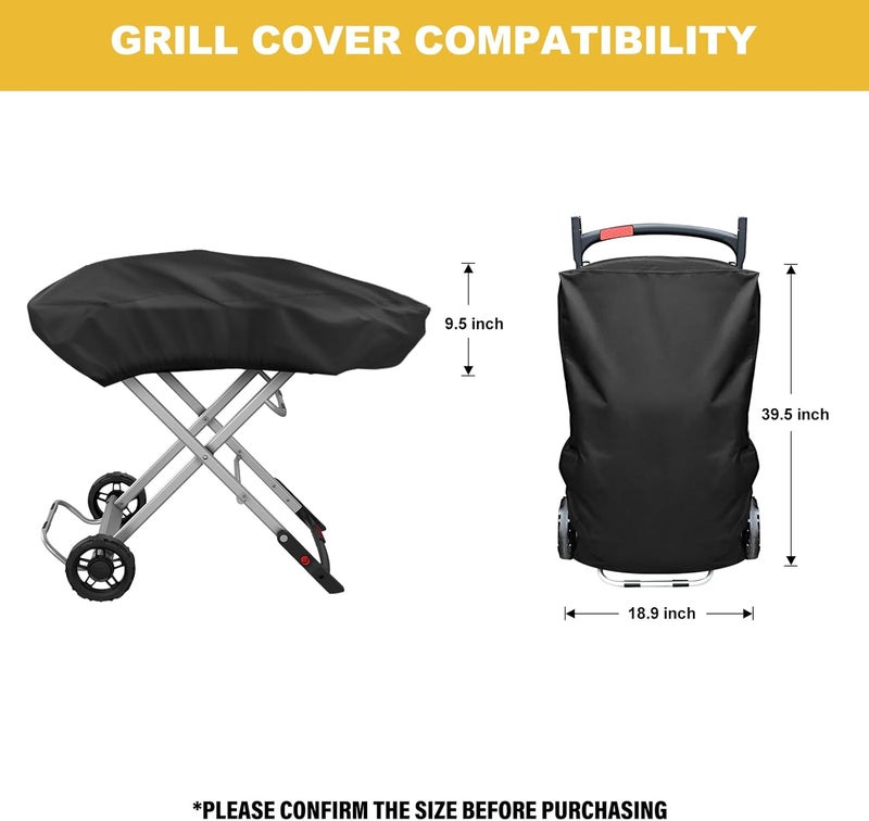 غطاء للشواية لشواية الغاز المحمولة Weber Traveler 9010001، مصنوع من قماش أكسفورد مقاوم للماء والعوامل الجوية، مناسب للاستخدام في الهواء الطلق ويتحمل الاستخدام الشاق - Image 2