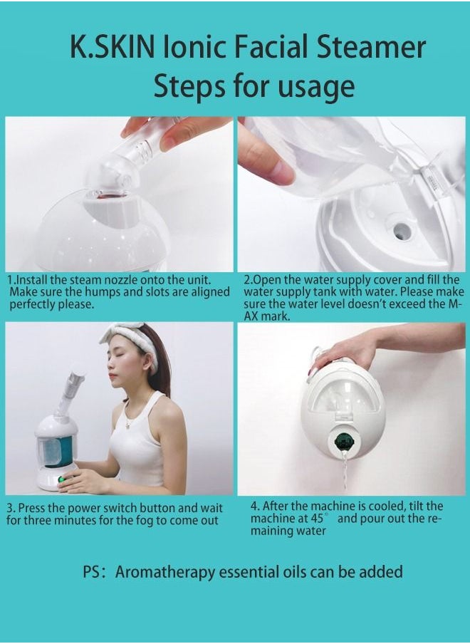 Portable Facial Steamer Ionic Face Steamer with 360° Rotatable Sprayer Essential Oil Steamer for Personal Care Use at Home Spa or Salon - pzsku/ZEEC83E74FBB630BE3D4AZ/45/_/1687164071/16d8bce9-04f5-4985-bcac-4892be3cf629