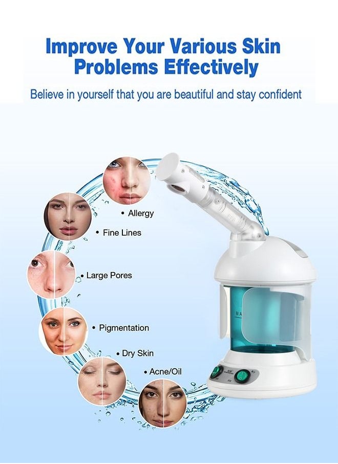 K.SKIN - جهاز بخار الوجه المحمول، جهاز بخار الوجه الأيوني مع بخاخ يدور 360 درجة، جهاز بخار الزيوت العطرية للعناية الشخصية، للاستخدام في المنتجع الصحي المنزلي أو الصالون - Image 1