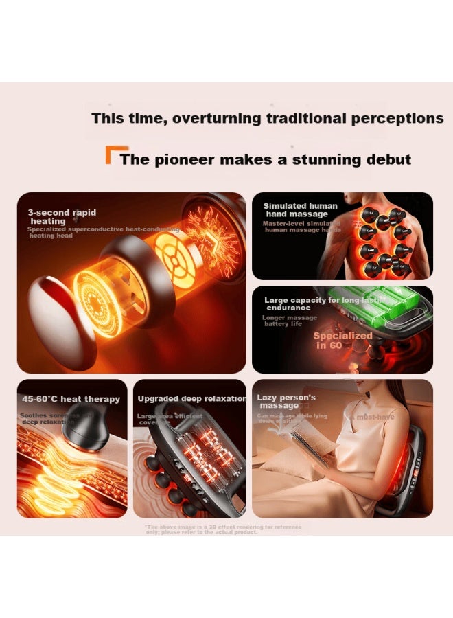 Vtt Germany S12 Power King Fascia Gun Heat Compress Kneading Shoulder Neck Leg Waist Full Body Muscle Massage Multi-head Neck Fascia Gun Massager Gift For Men And Women Birthday - Image 1
