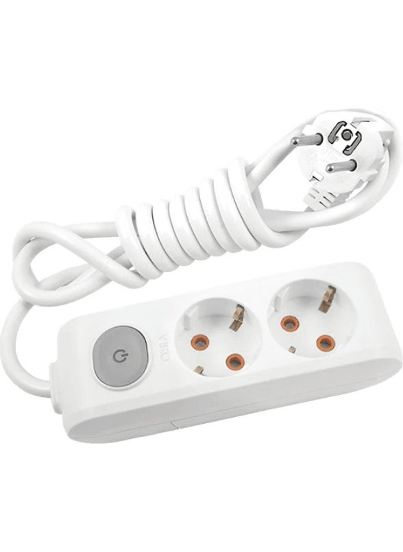 Viko Multi Let (2 Pcs) Double Socket Grounded Switched Cable 1 (One) Meter  - Image 1