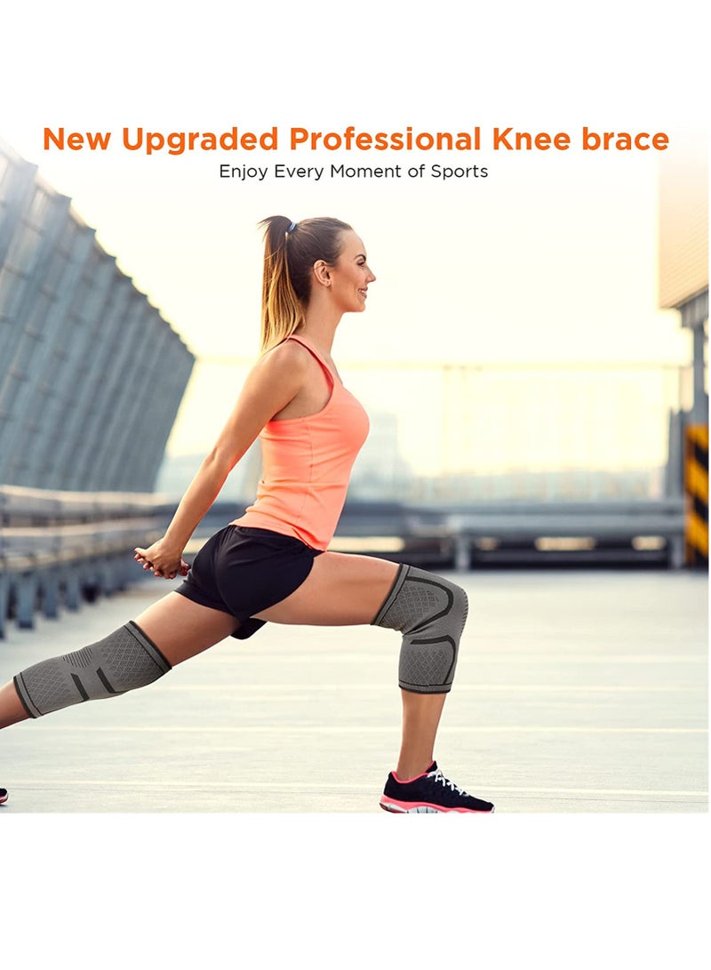 KASTWAVE Knee Brace, 2 Pack Knee Compression Sleeve Support for Men & Women, Professional Sports Protection, Knee Support  - Image 3