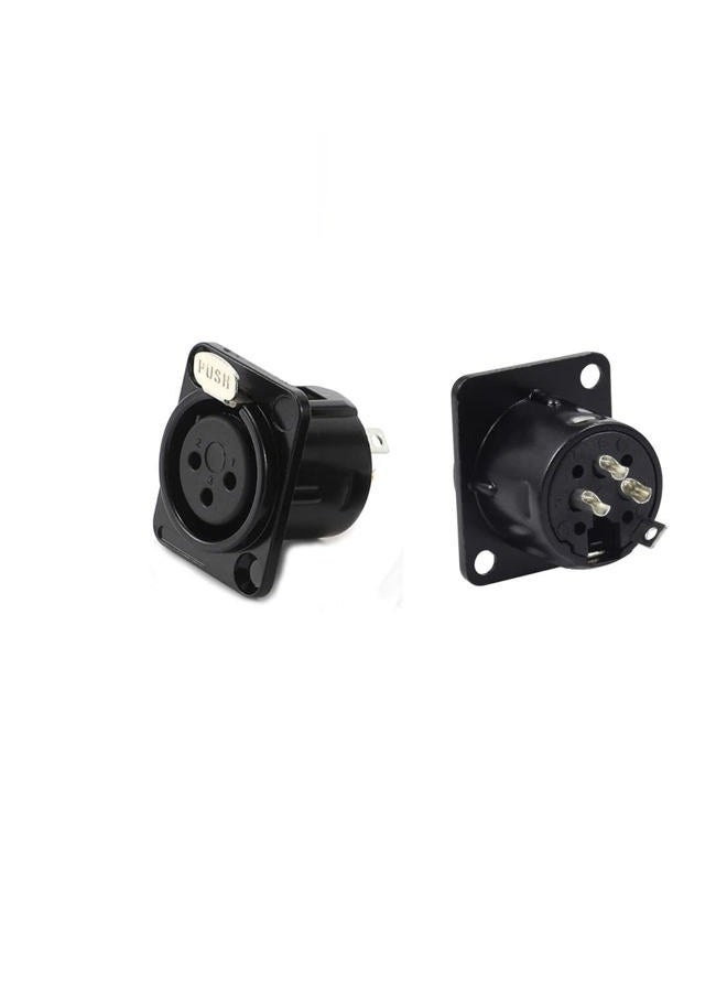 GDQLCNXB XLR Female Jack 3 Pin Panel Mount Jacks, XLR Female Socket Connector 8Pcs,Black Metal Housing. - Image 4